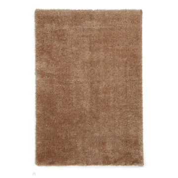 Lux Plain Plush Super-Soft Silky Shimmer Polyester Shaggy Walnut Beige/Brown Rug-Think Rugs-Rug Love - The Most Loved Rug Store